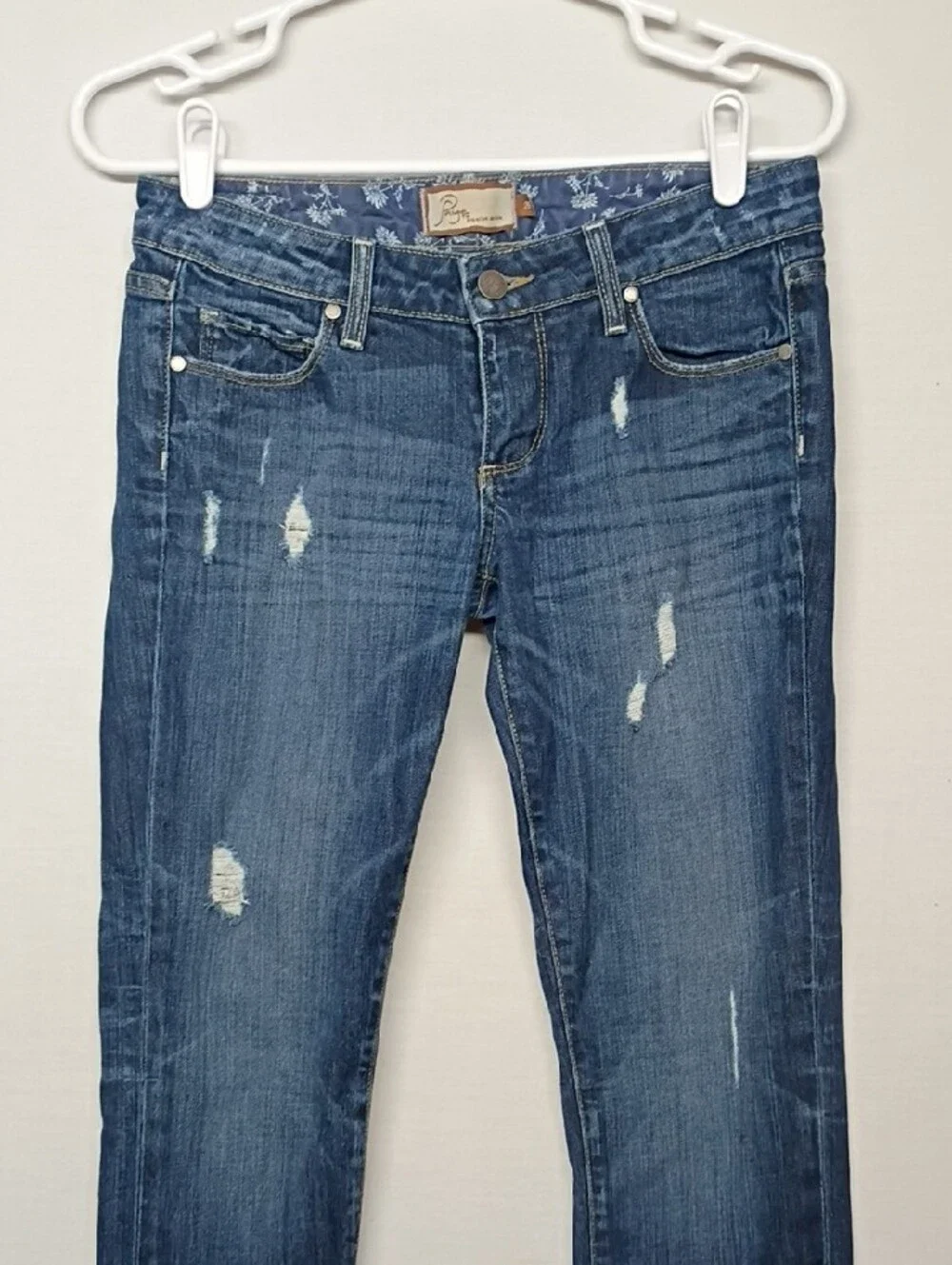 PAIGE Skyline Ankle Peg Jeans with Distressed Details